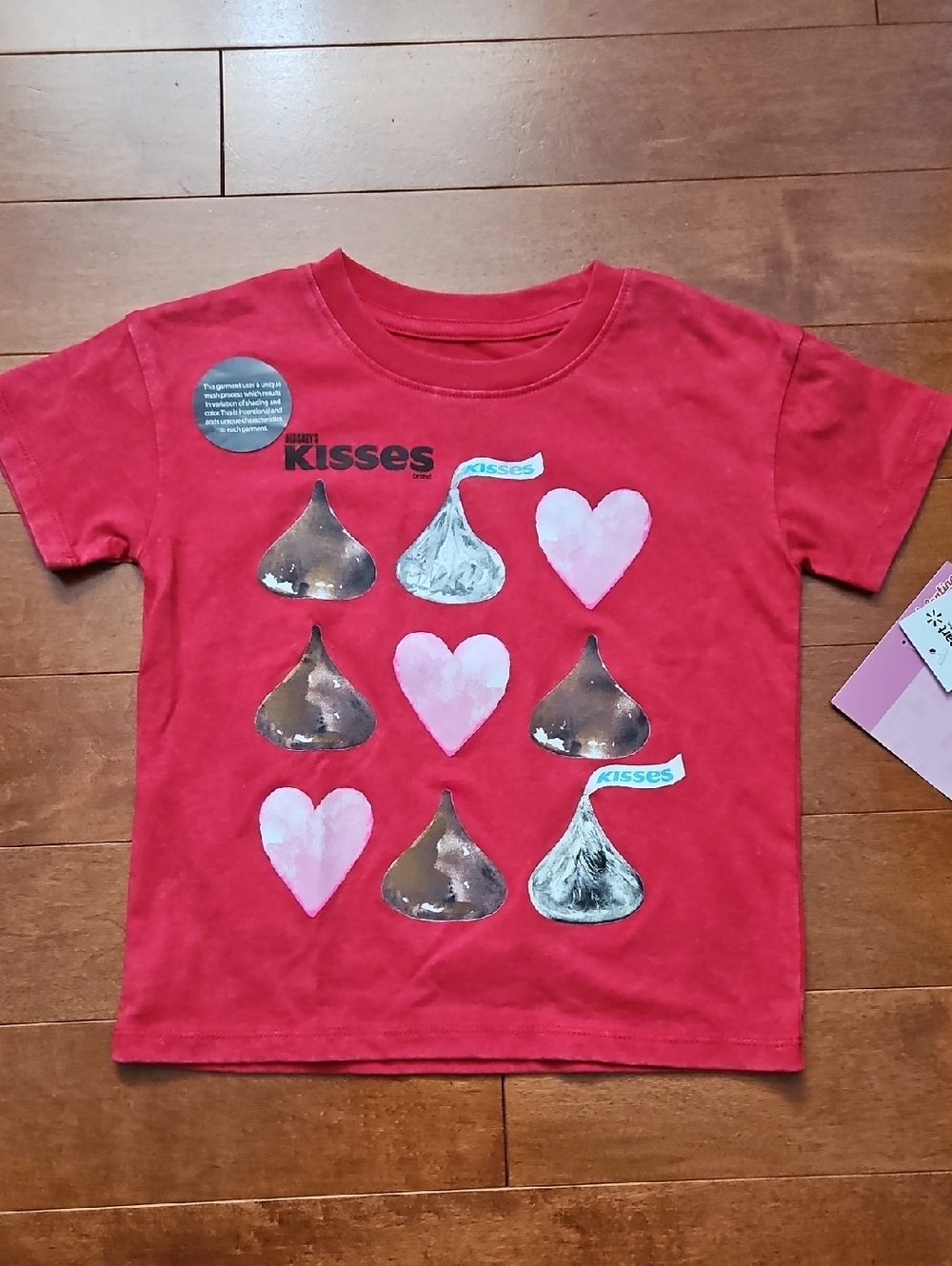 Nwt Red Kisses Graphic Tee with Hearts